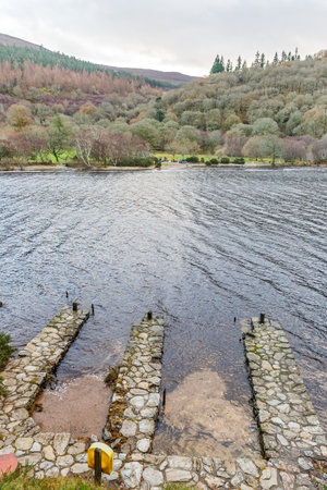 Detail photo of Glendalough Upper lake in Wicklow mountainsの写真素材
