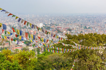 Panorama view of Kathmandu city in Nepalの写真素材