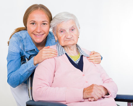 Photo of elderly woman with her grandchildの写真素材