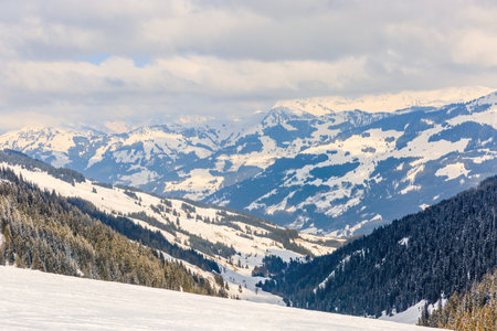 Landscape photo of snowy mountains in Alps