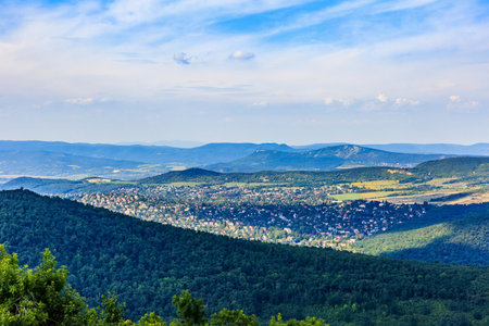 Beautiful landscape photo of Budapest from afarの写真素材