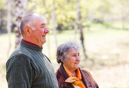 Photo of beautiful happy elderly couple