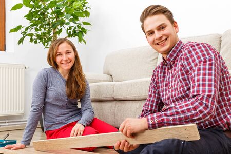 Home improvement, do it yourself activity in new homeの写真素材