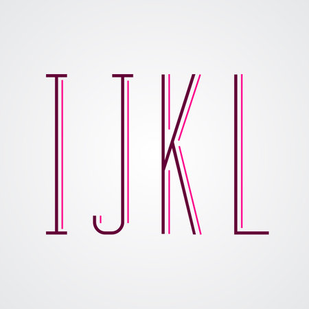 Condensed Letters I J K L  Typographic elements  Typographic design のイラスト素材