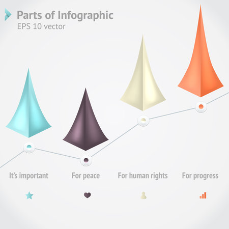 Modern business origami style options banner. のイラスト素材