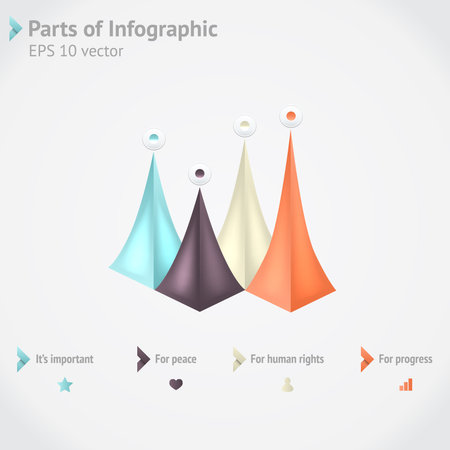 Modern business origami style options banner. のイラスト素材