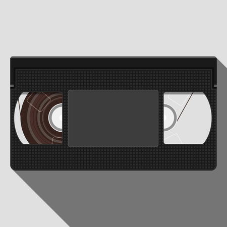 Retro Videotape. Illustration of Retro VHS Video Tape. Vector flat illustrationのイラスト素材