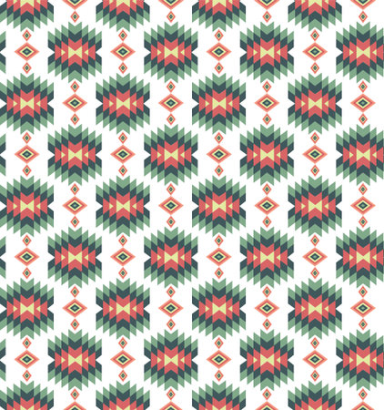 Seamless vector colorful aztec pattern. Vintage illustration.
