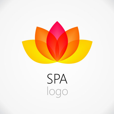 Lotus flower abstract vector design template. Health & SPA creative idea. Asian culture concept symbol icon.のイラスト素材