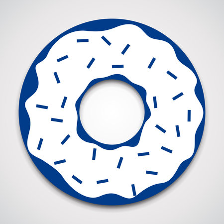 Glazed ring doughnut. Isolated donut icon. Detailed vector illustration.のイラスト素材