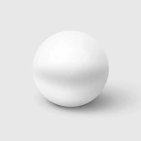 Realistic white sphere on white background. Vector illustration. Isolated sphere.のイラスト素材