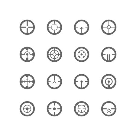 Crosshairs icon set. Vector illustration on white background.のイラスト素材
