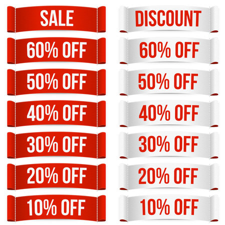 Discount price labels. Isolated vector illustration on white background.のイラスト素材