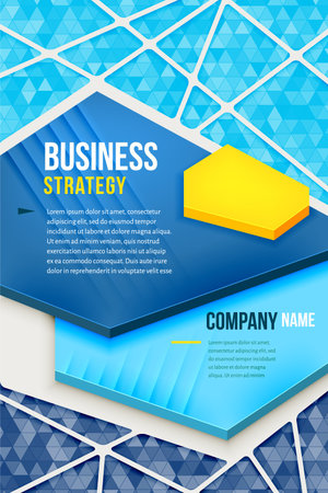 Abstract blue poster with triangle background. のイラスト素材