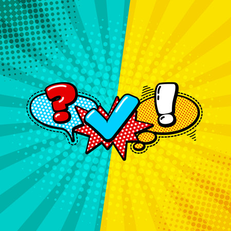 Vector Quiz Isolated Logo. Questionnaire Icon Sign. Poll Signs. Bubble Speech Expression Cartoons. Social Communication, Chatting, Interview, Voting, Discussion, Talk, Team Dialog, Group Chat Symbolsのイラスト素材
