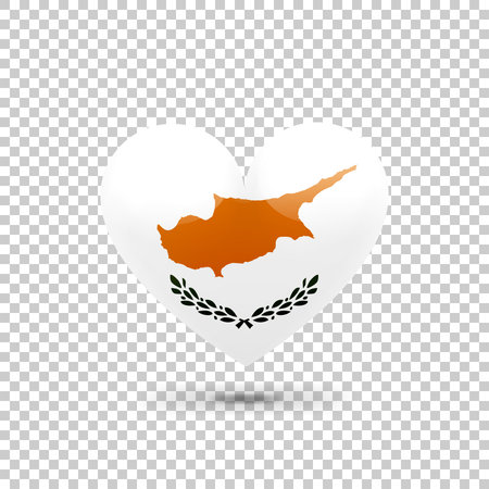 Cyprus Flag Heart Icon on Transparent Background. Vector illustrationのイラスト素材