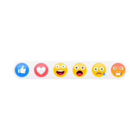 3D Emoji Set Like Social Icons. Buttons for Expressing Social Emotions.Set of Emoticons. Vector Illustration EPS 10のイラスト素材