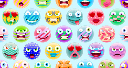 Set of face with different emotions icon.のイラスト素材