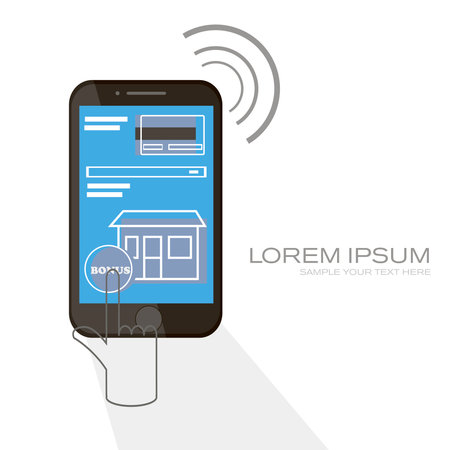 Mobile paymants or mobile market template vector card.のイラスト素材