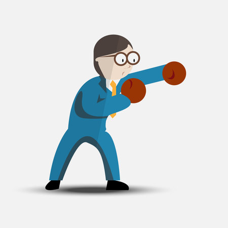 Business man boxer concept vector illustrationのイラスト素材