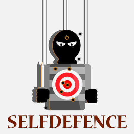 target shooting selfdefence concept vector posterのイラスト素材