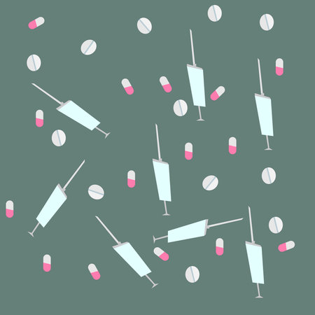 Seamless pattern with medicine drugs vector illustrationのイラスト素材