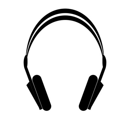 Headphone icon vector, listening to music concept, audio jack sign Isolated on white background.のイラスト素材