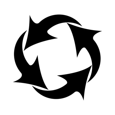 Vector icon four arrows rotating in a circle .のイラスト素材