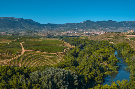 View of the colorful nature from the village of Sajazarraの写真素材
