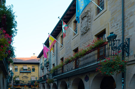 Main street of laguardia, alava, spain. Most beautiful villages in Spainの写真素材