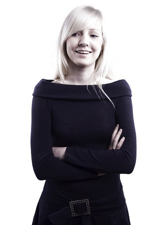 beautiful smiling blonde ladyの写真素材