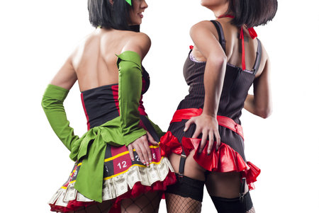 Two beautiful ladys from the backの写真素材