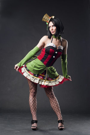 Sexy beautiful lady in lucky dressの写真素材