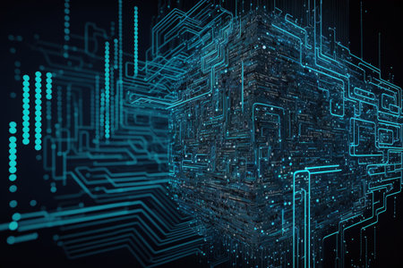 Artificial intelligence, cloud computing, cyber space conceptの写真素材