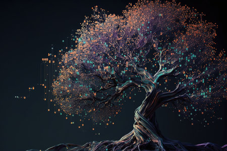 Artificial intelligence, cloud computing, cyber space conceptの写真素材