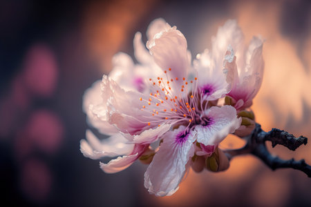 Cherry blossom closeup, spring wallpaperの写真素材