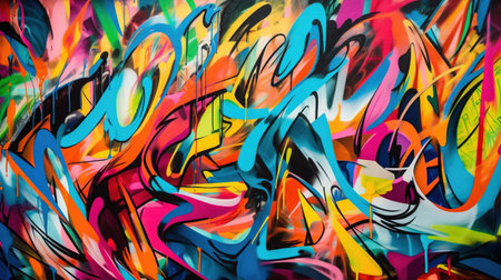 Street art graffiti on the wallの素材