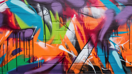 Colorful graffiti on the wallの素材