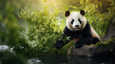 Panda in the jungleの素材