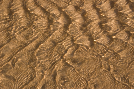 Ripples of light reflecting on river sand