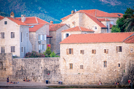view of the fortress in the Old Town in Budva, Montenegro