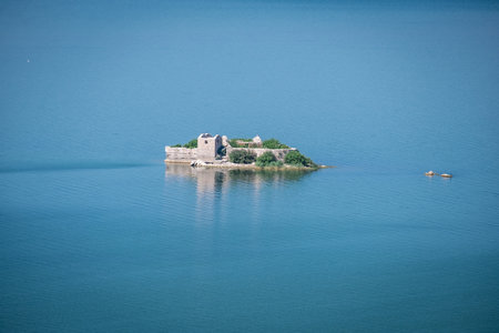 Skadar lake, Montenegro - landscape with Turkish fortress.