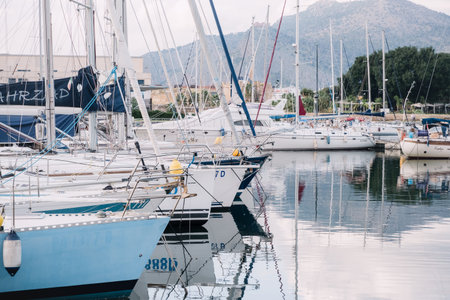 Palermo port with boats and yachts in Sicily, Italy