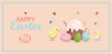 A set of brightly, colorful painted Easter eggs.