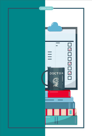 Vector medical banner. Pharmacy template for hospitals, advertising, pharmacies training. International health protection, insurance.Medicine and surgery.Vaccination, online health check up, medical diagnostics.のイラスト素材