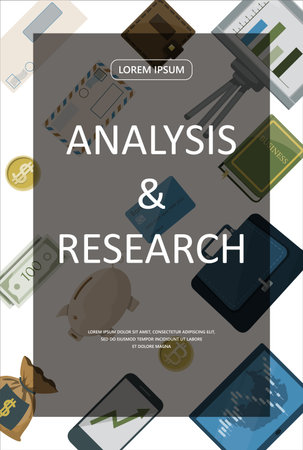 Financial investment banner. Vector flat Background for the website, app. Banking operations, cashback, investments, mobile service. Cartoon images for businessのイラスト素材