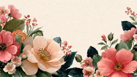 This stunning floral arrangement features pastel flowers with vibrant petals and lush green leaves, ideal for decorative and creative projects.の素材