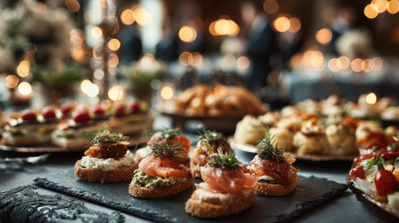 An alluring arrangement of gourmet canapの素材