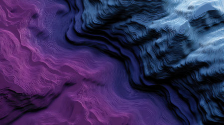 This stunning abstract artwork features flowing lines and vibrant colors in shades of purple, blue, and white, creating a mesmerizing visual experience.の素材