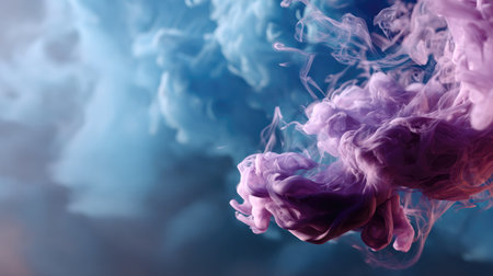 A stunning visual of colorful smoke waves in vibrant blue and purple gradients, perfect for artistic projects, creative designs, and atmospheric backgrounds.の素材